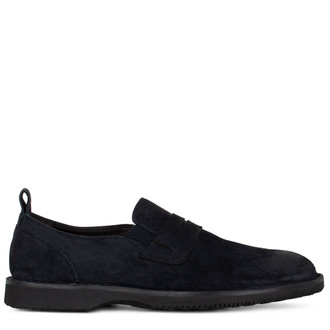 Navy Blue Men's Leather All-Weather Shoes | TJ COLLECTION